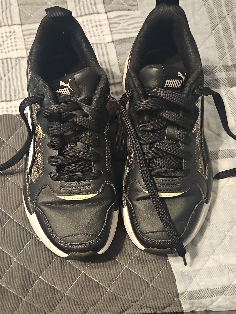 Puma Black Women’s Athletic Sneakers with White Soles